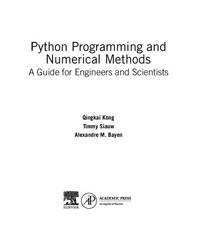 Ebook – Python Programming and Numerical Methods. A Guide for Engineers ...