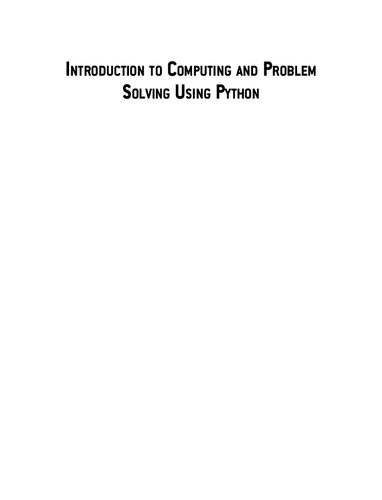 introduction to computing and problem solving with python pdf download