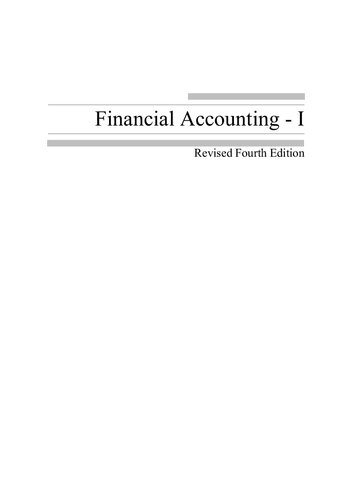 Financial Accounting – I, Revised Fourth Edition – Magiclibs.shop