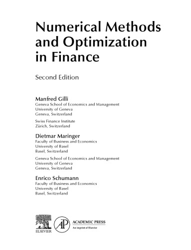 Ebook – Numerical Methods And Optimization In Finance [2nd Ed.] (PDF ...